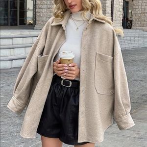 Drop Shoulder Pocket Front Overcoat - Worn once